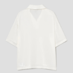 Theory Women Silk Georgette Fluid Polo Top - Ivory