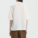 Theory Women Silk Georgette Fluid Polo Top - Ivory