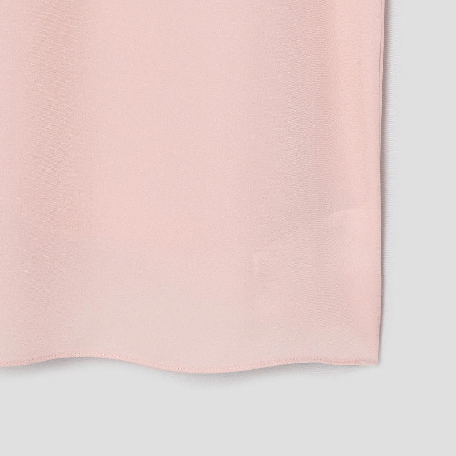 Theory Women Silk Combo Rib Neck Shell Top - Pink Sand