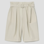 KUHO Cotton Belted Bermuda Pants - Beige