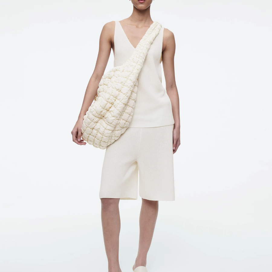 COS Oversized Quilted Crossbody Bag – Light Beige