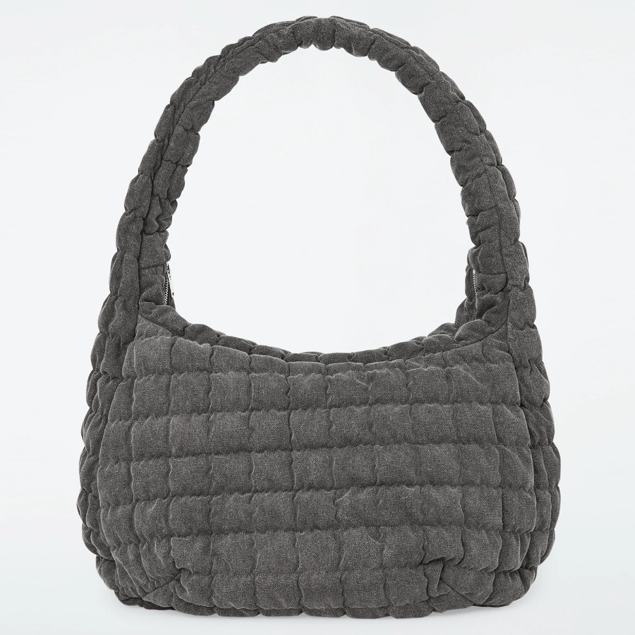 COS Oversized Quilted Crossbody Bag – Grey Denim
