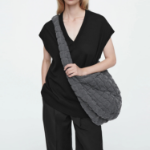 COS Oversized Quilted Crossbody Bag – Grey Denim