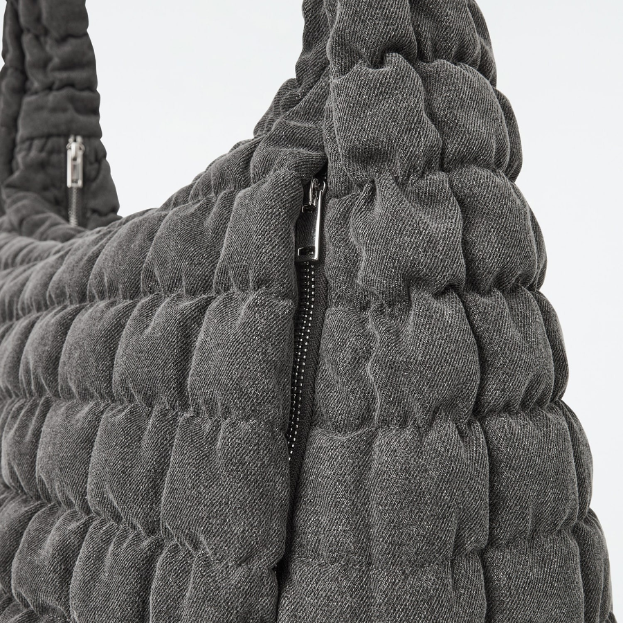 COS Oversized Quilted Crossbody Bag – Grey Denim
