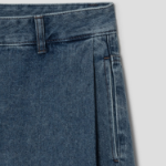 KUHO Tuck Detail Wide Fit Denim Pants – Blue