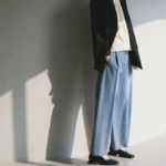 KUHO Tuck Detail Wide Fit Denim Pants – Blue