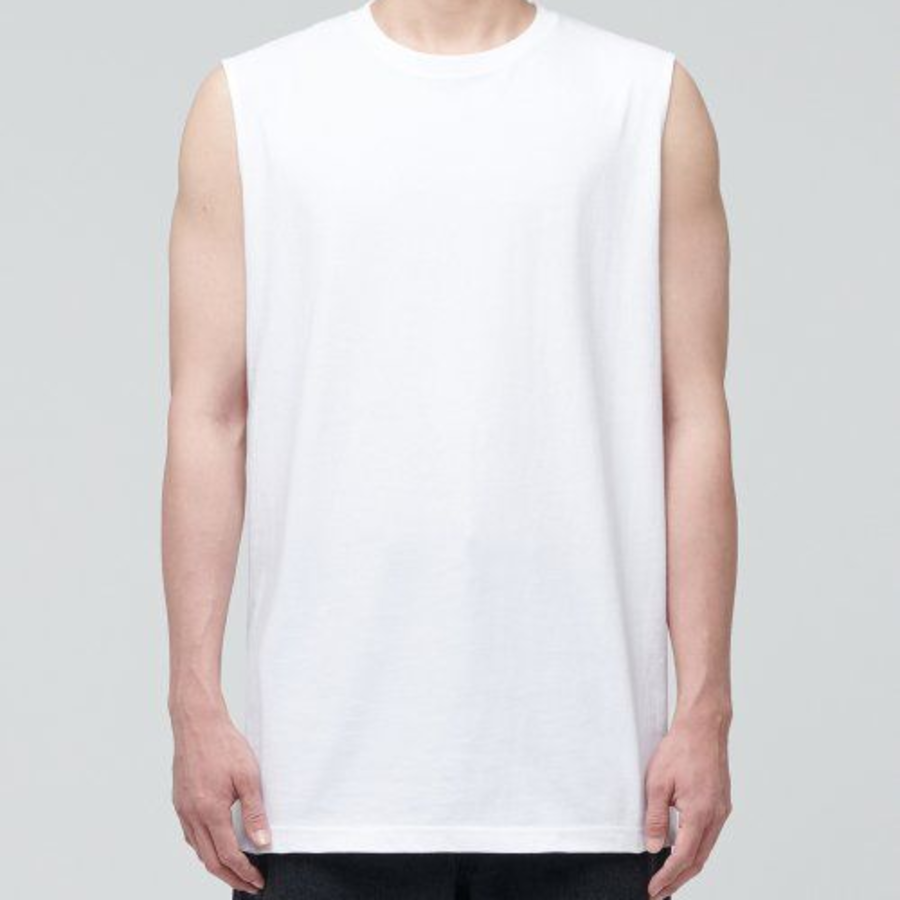 Layered Sleeveless Top — Regular Length — White