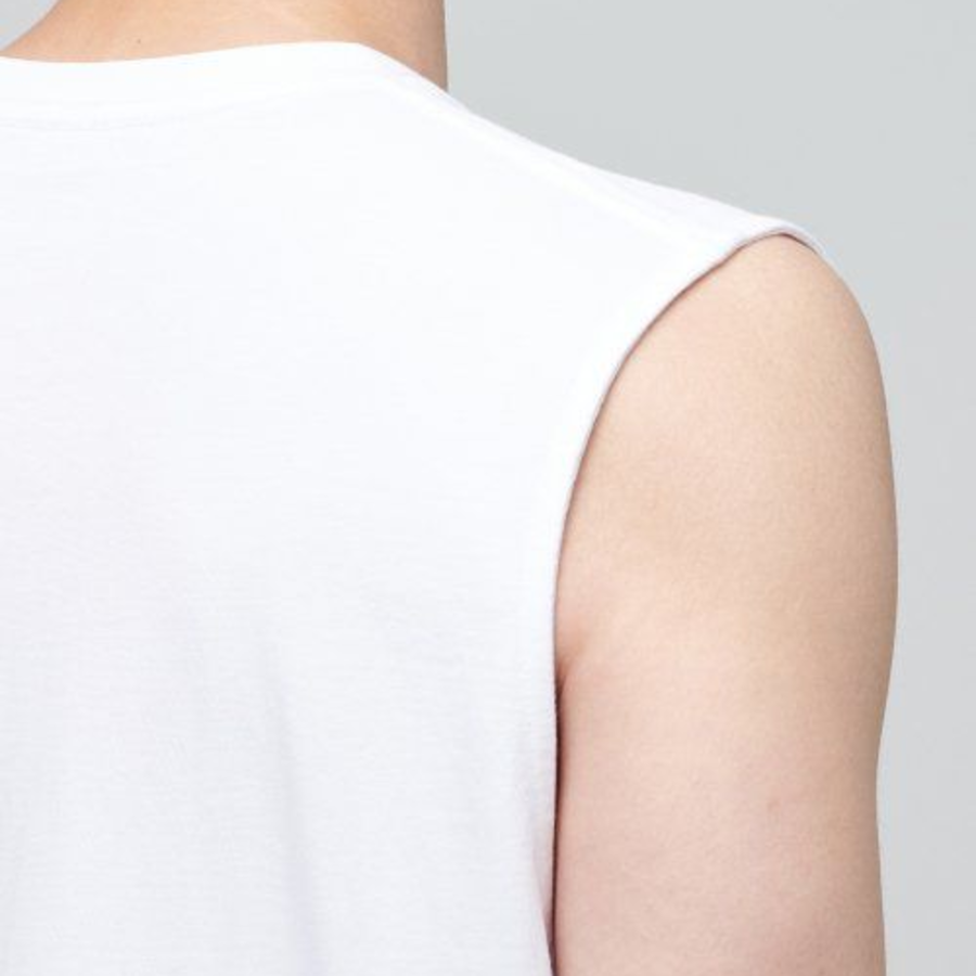 Layered Sleeveless Top — Regular Length — White