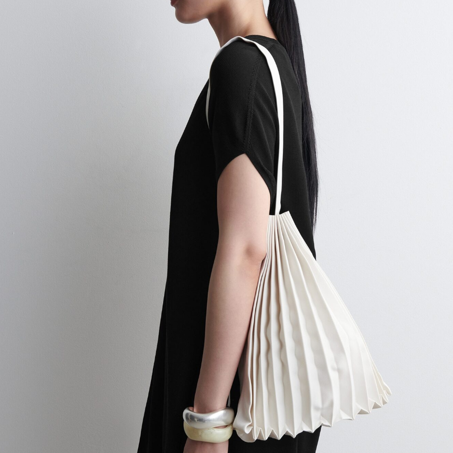 COS ACCORDION Tote Bag – Canvas Chalk