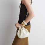 COS Gathered Crossbody Bag – Leather Chalk