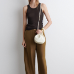 COS Gathered Crossbody Bag – Leather Chalk
