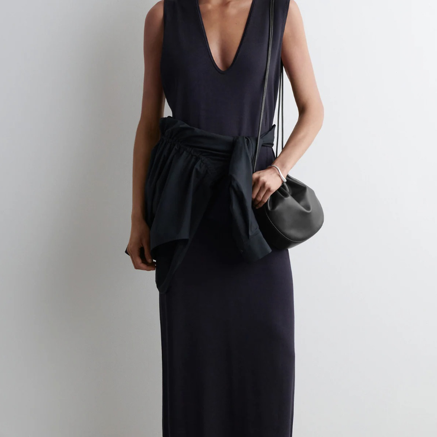 COS Gathered Crossbody Bag – Leather Black