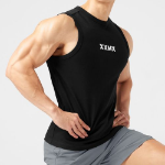 Muscle Fit Dual Sleeveless — Black