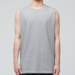 Layered Sleeveless Tank — Regular Length — Medium Gray