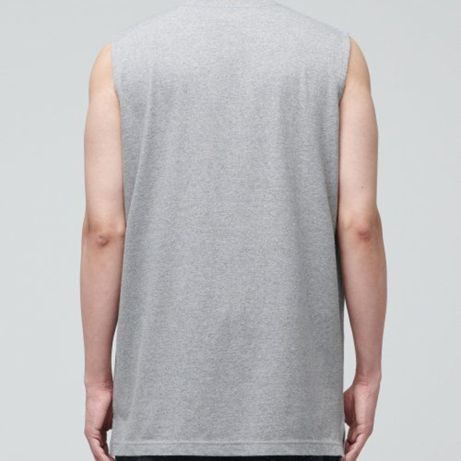 Layered Sleeveless Tank — Regular Length — Medium Gray