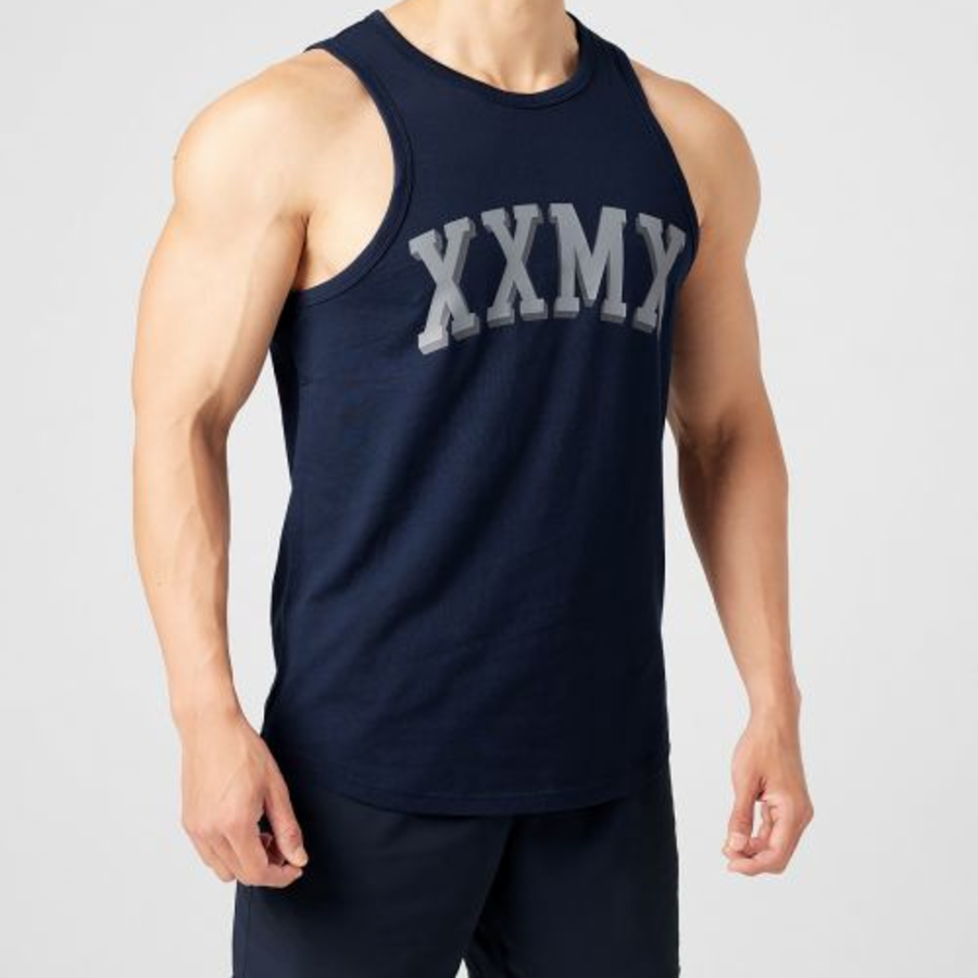 Pure Cotton Arch Logo Sleeveless — Navy