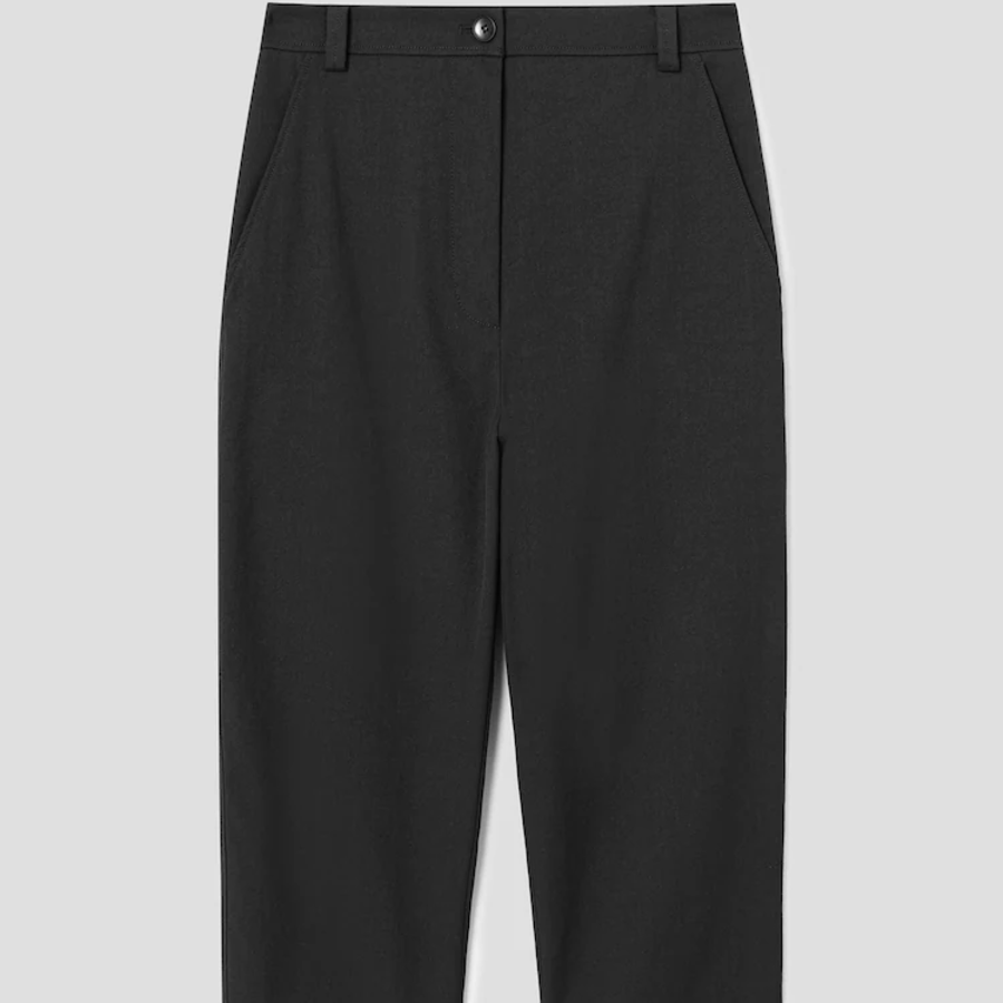 KUHO [Summer Icon Slacks] Linen Blend Baggy 201 Pants - Black
