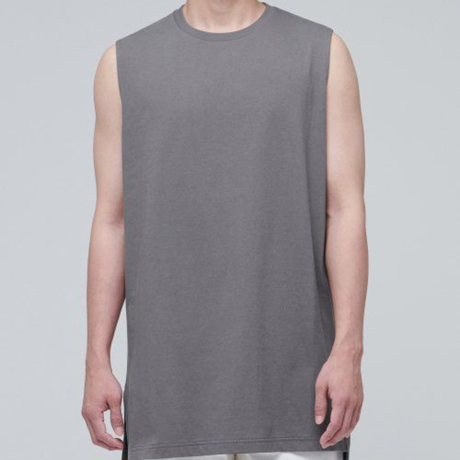 Layered Sleeveless Tank — Long Length — Grey