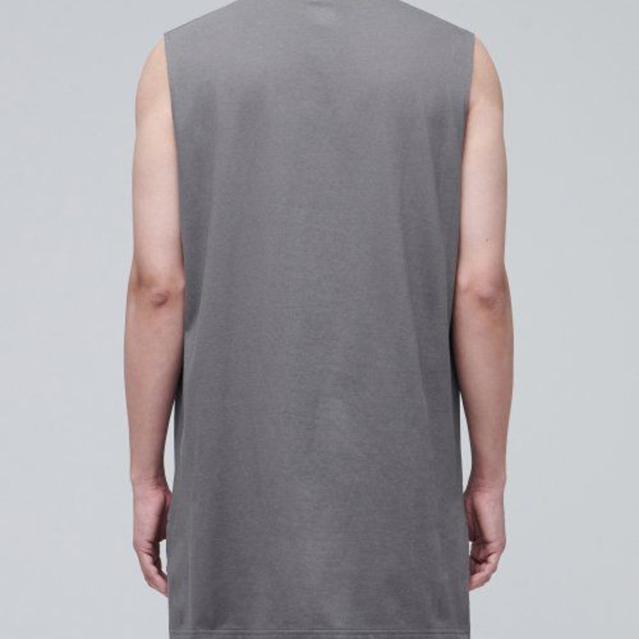 Layered Sleeveless Tank — Long Length — Grey