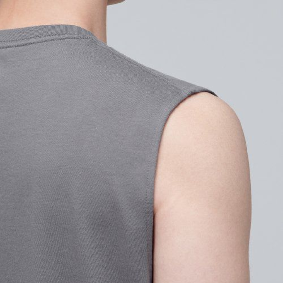 Layered Sleeveless Tank — Long Length — Grey