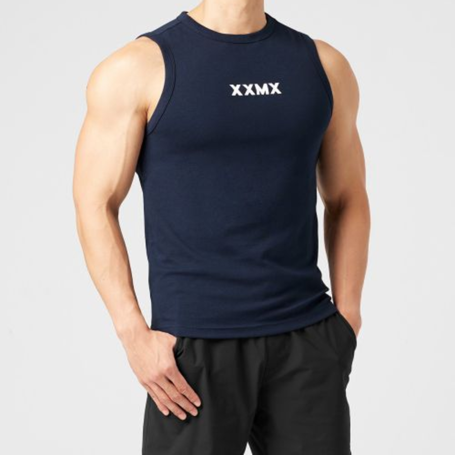 Muscle Fit Dual Sleeveless — Navy
