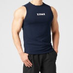 Muscle Fit Dual Sleeveless — Navy