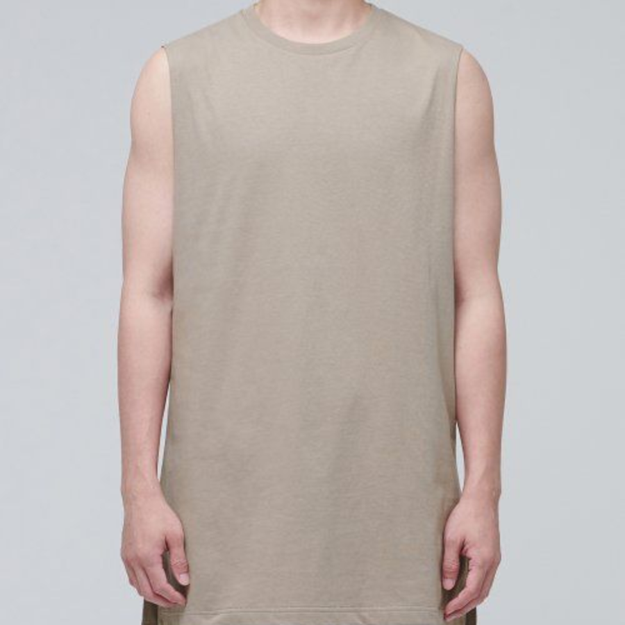 Layered Sleeveless Tank — Long Length — Dusty Beige