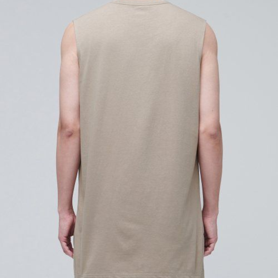 Layered Sleeveless Tank — Long Length — Dusty Beige