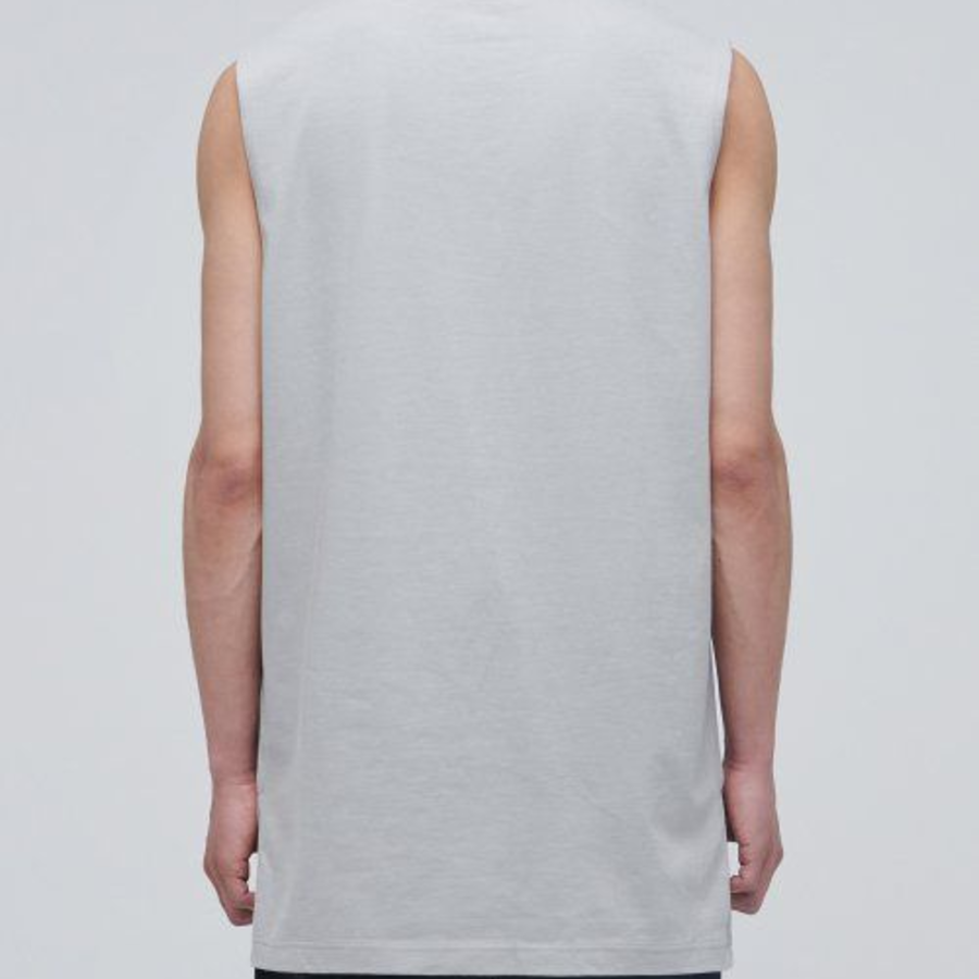 Layered Sleeveless Tank — Long Length — Light Grey