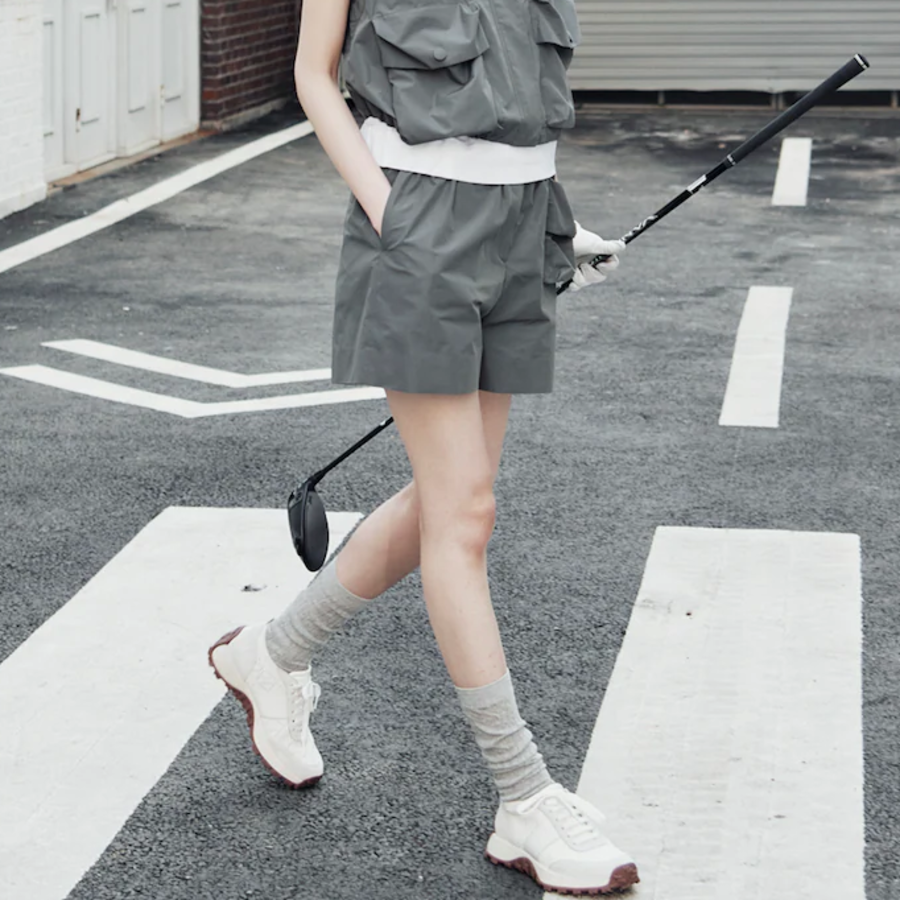 KUHO [Golf] Solid Pocket Detail Shorts - Grey