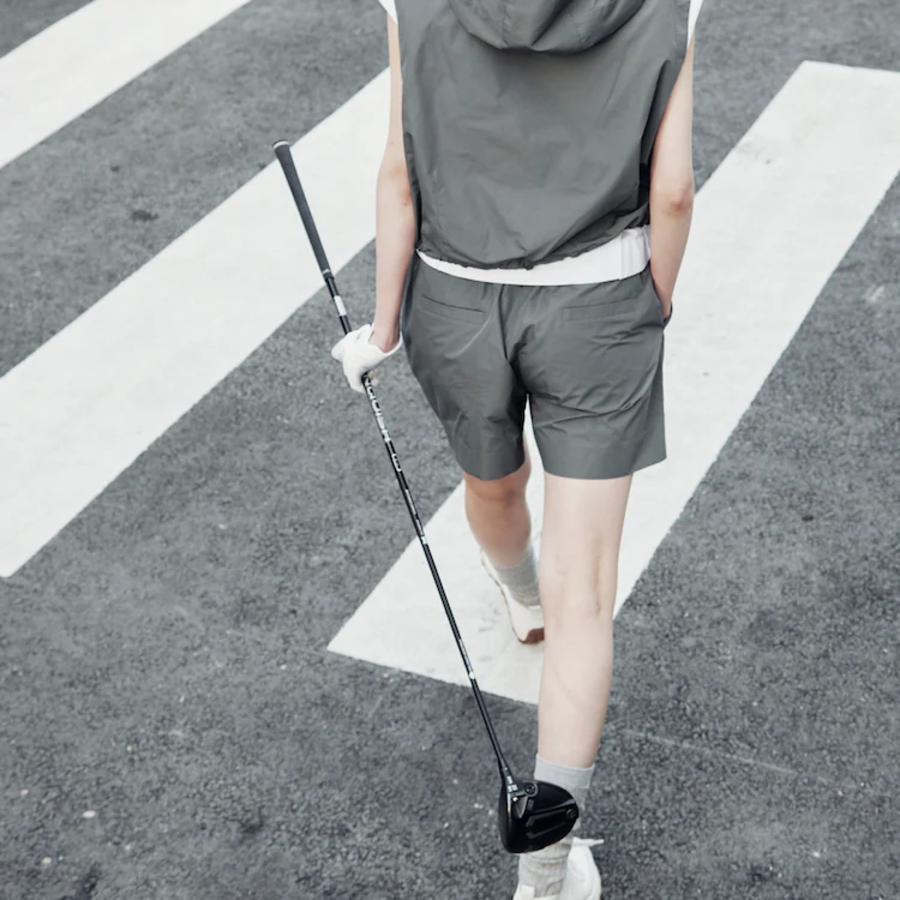 KUHO [Golf] Solid Pocket Detail Shorts - Grey