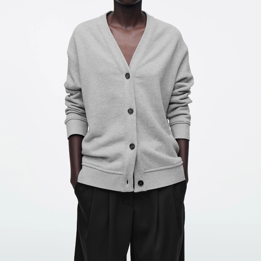 COS – Double-Face Jersey V-Neck Cardigan