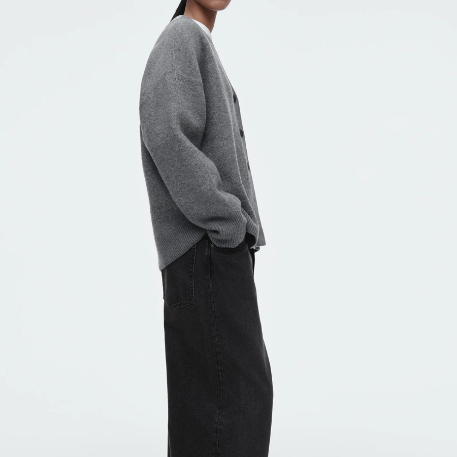 COS – Color Block Wool V-Neck Cardigan