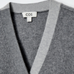 COS – Color Block Wool V-Neck Cardigan