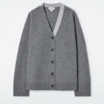 COS – Color Block Wool V-Neck Cardigan