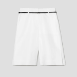 KUHO [Summer Icon Slacks] Belted Bermuda Pants - Ivory