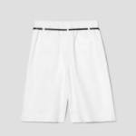 KUHO [Summer Icon Slacks] Belted Bermuda Pants - Ivory