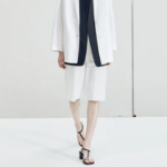 KUHO [Summer Icon Slacks] Belted Bermuda Pants - Ivory