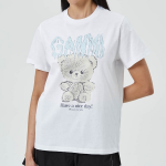 GANNI [EXCLUSIVE] Basic Jersey Teddy Relaxed T-shirt - Bright White