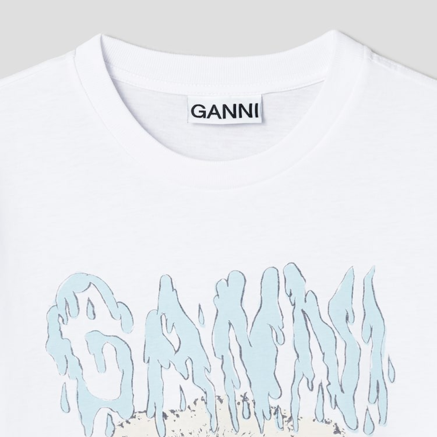 GANNI [EXCLUSIVE] Basic Jersey Teddy Relaxed T-shirt - Bright White