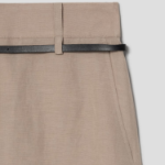 KUHO [Summer Icon Slacks] Belted Bermuda Pants - Beige