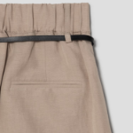 KUHO [Summer Icon Slacks] Belted Bermuda Pants - Beige