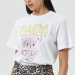 GANNI Basic Jersey Teddy Relaxed T-shirt -  White