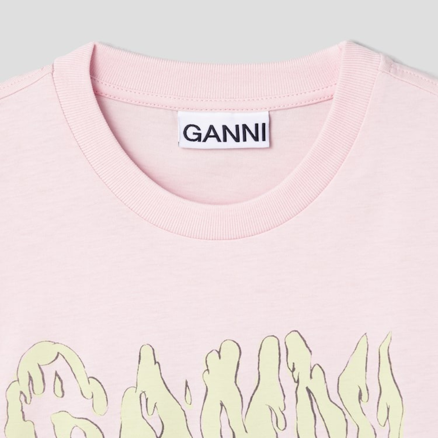 GANNI [EXCLUSIVE] Basic Jersey Teddy Relaxed T-shirt - Primrose Pink