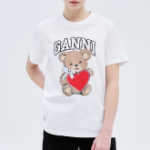GANNI [EXCLUSIVE] Basic Jersey Bear Relaxed T-shirt - White