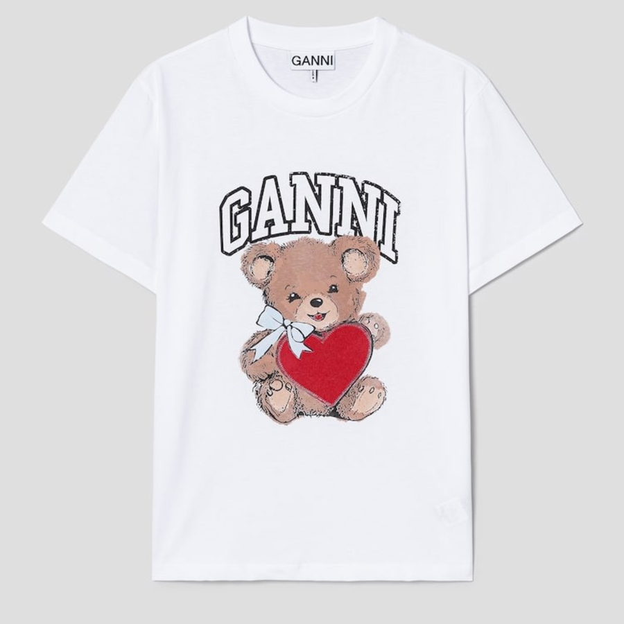 GANNI [EXCLUSIVE] Basic Jersey Bear Relaxed T-shirt - White