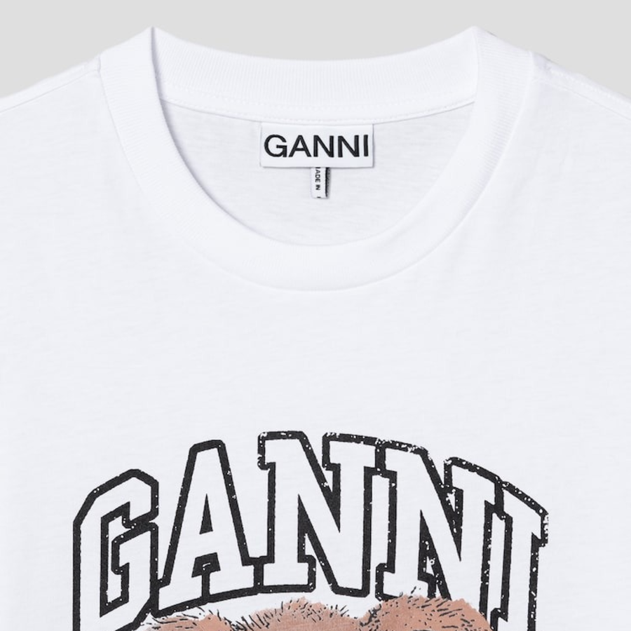 GANNI [EXCLUSIVE] Basic Jersey Bear Relaxed T-shirt - White