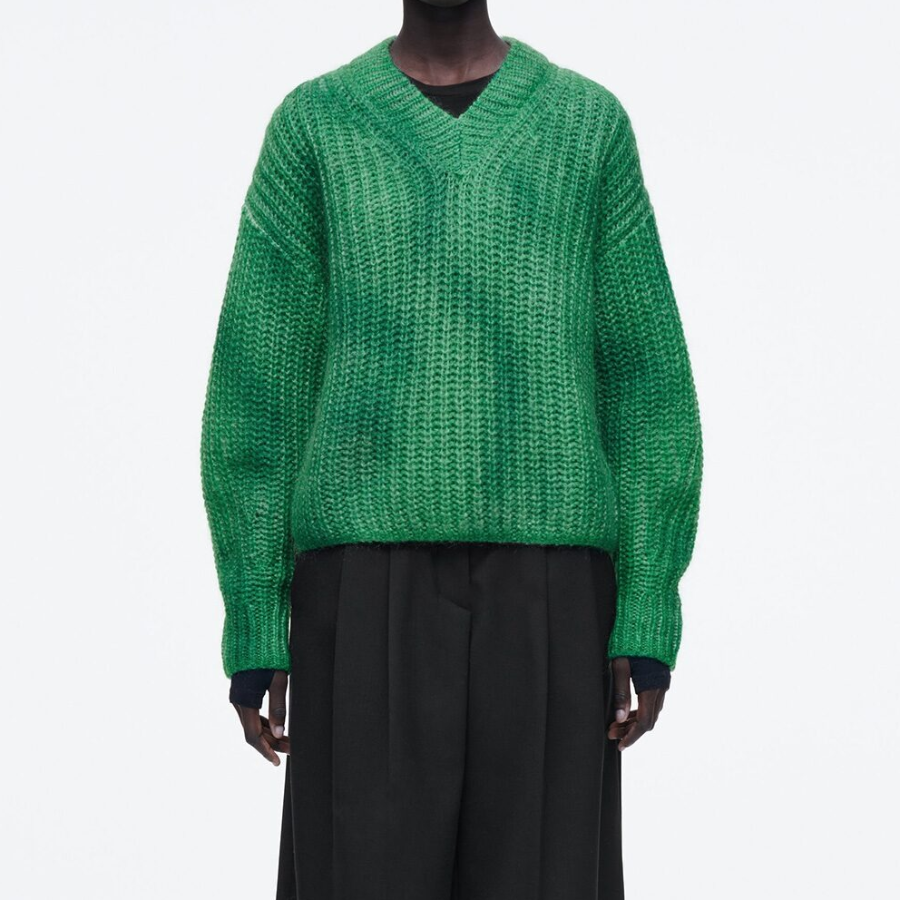 COS – Spray Effect Mohair V-Neck Sweater
