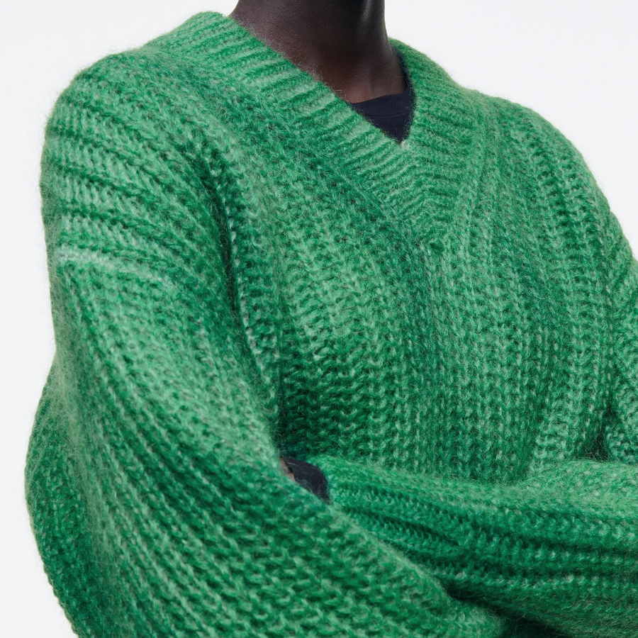 COS – Spray Effect Mohair V-Neck Sweater