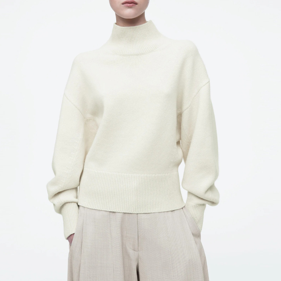 COS – Funnel-Neck Waist Wool Sweater
